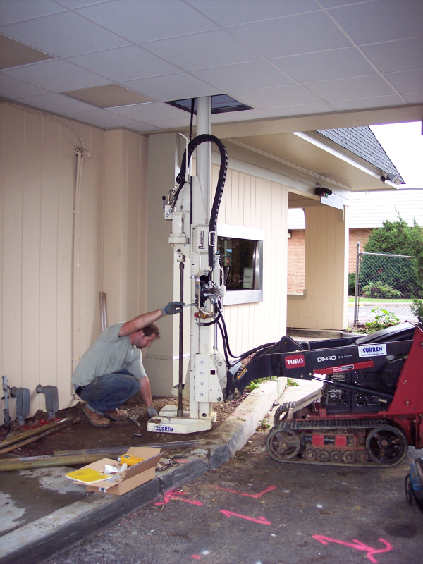 drilling under drive thru canopy