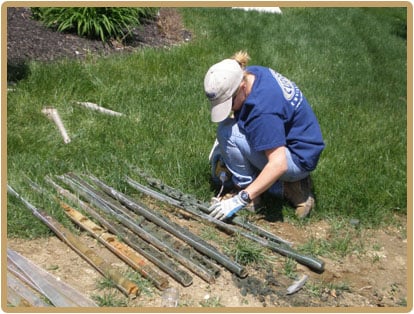 Geoprobe soil sampling with macro cores