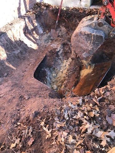 Tank previously abandoned in place with sand