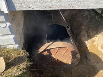 tank under porch