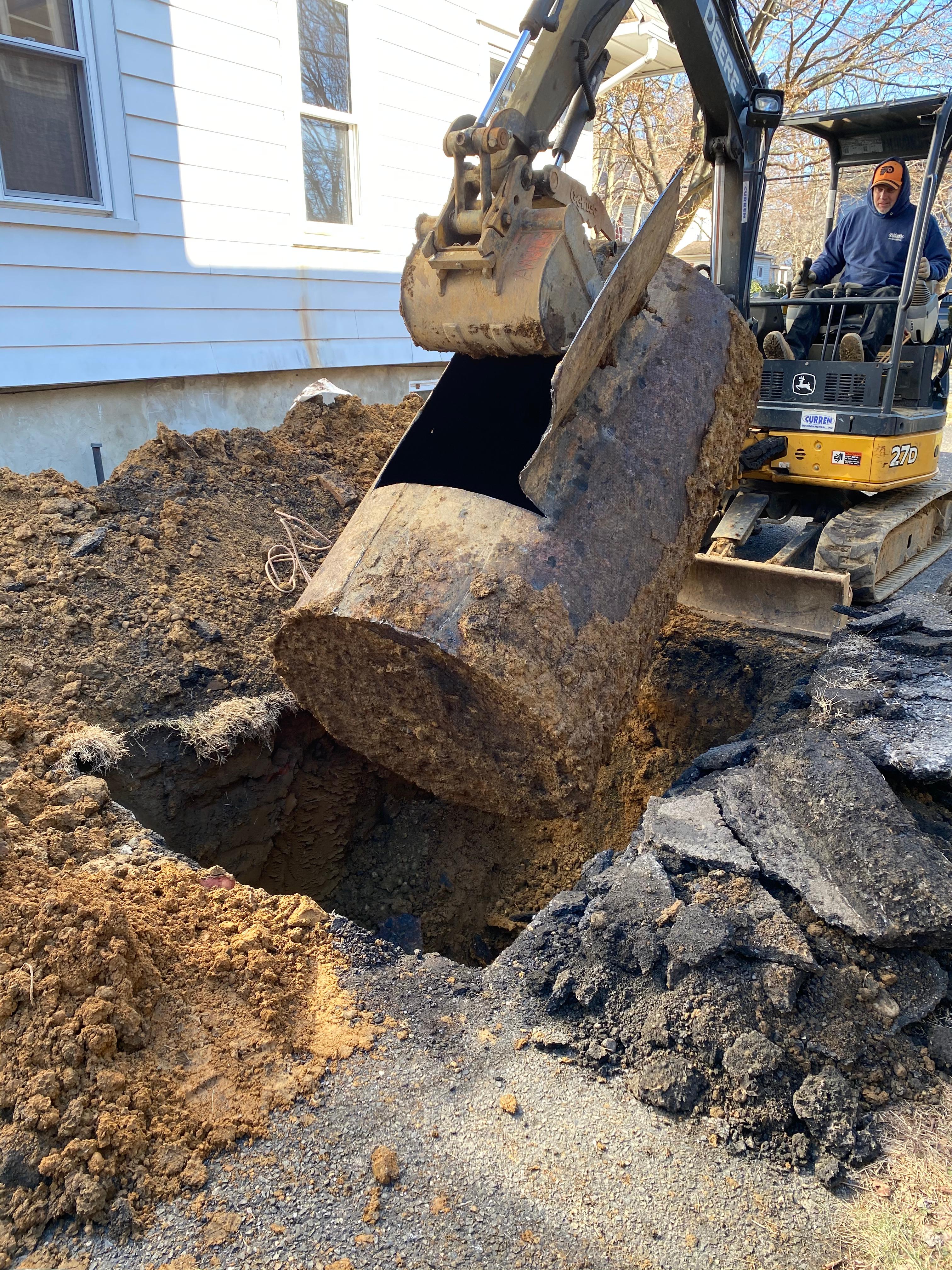 Tank sweep under driveway in pa
