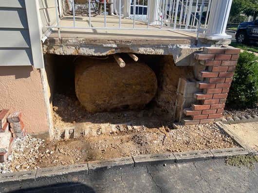 oil tank under porch