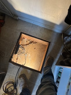 Crawlspace oil tank removal access