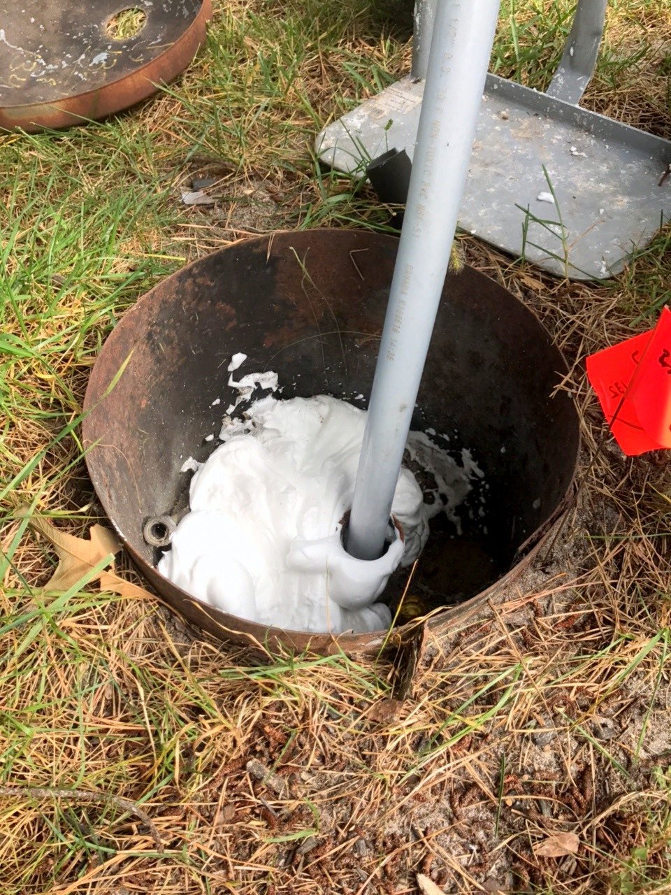 Foam Filling the Propane Tank-2