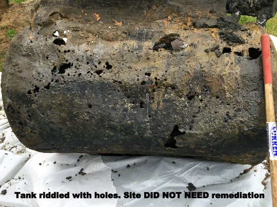 expect holes in tanks that were previously filled in place