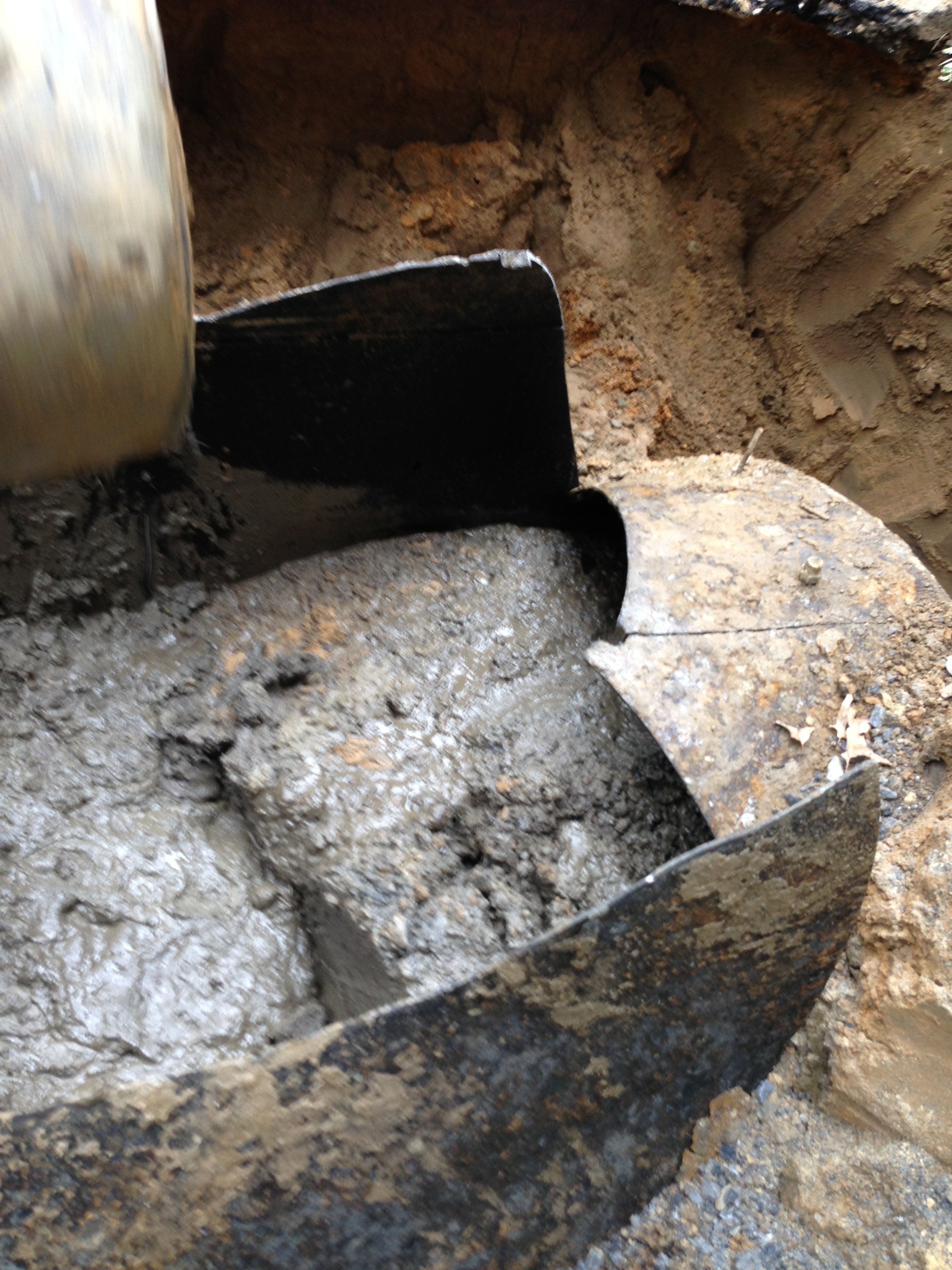 Oil tank filled with sand removal