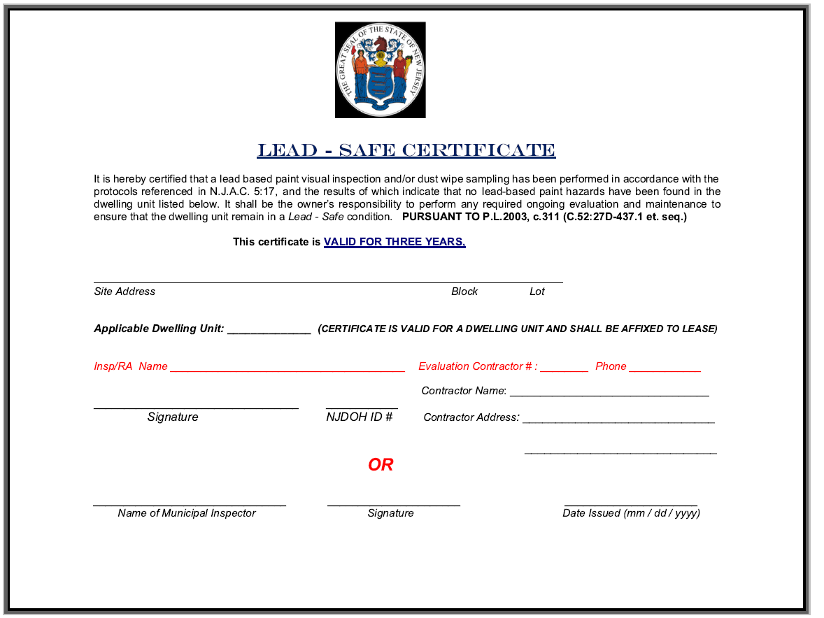 New Jersey Lead Safe Certificate-3