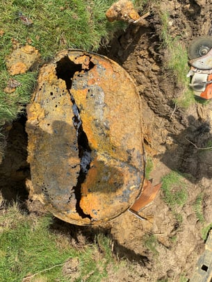 leaking oil tank