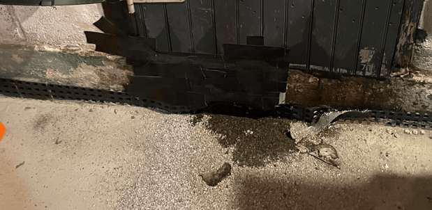 ast leaking into trench drain