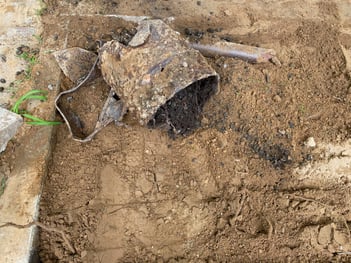 buried metal debris from metal detector tank sweep