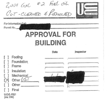 tank removal approval sticker