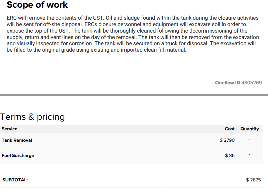 tank removal costs