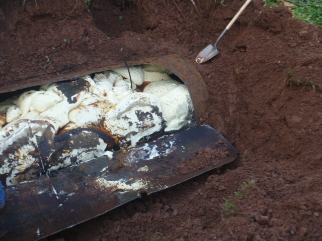 Oil tank filled with foam